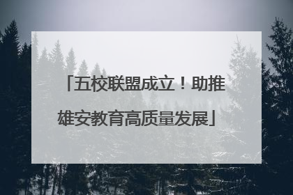 五校联盟成立！助推雄安教育高质量发展